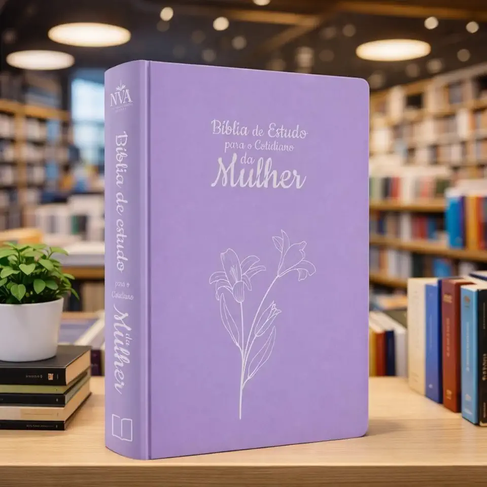 Bíblia de Estudo Para o Cotidiano da Mulher | NVA | Letra Grande | Lírios Lilás | Capa Dura