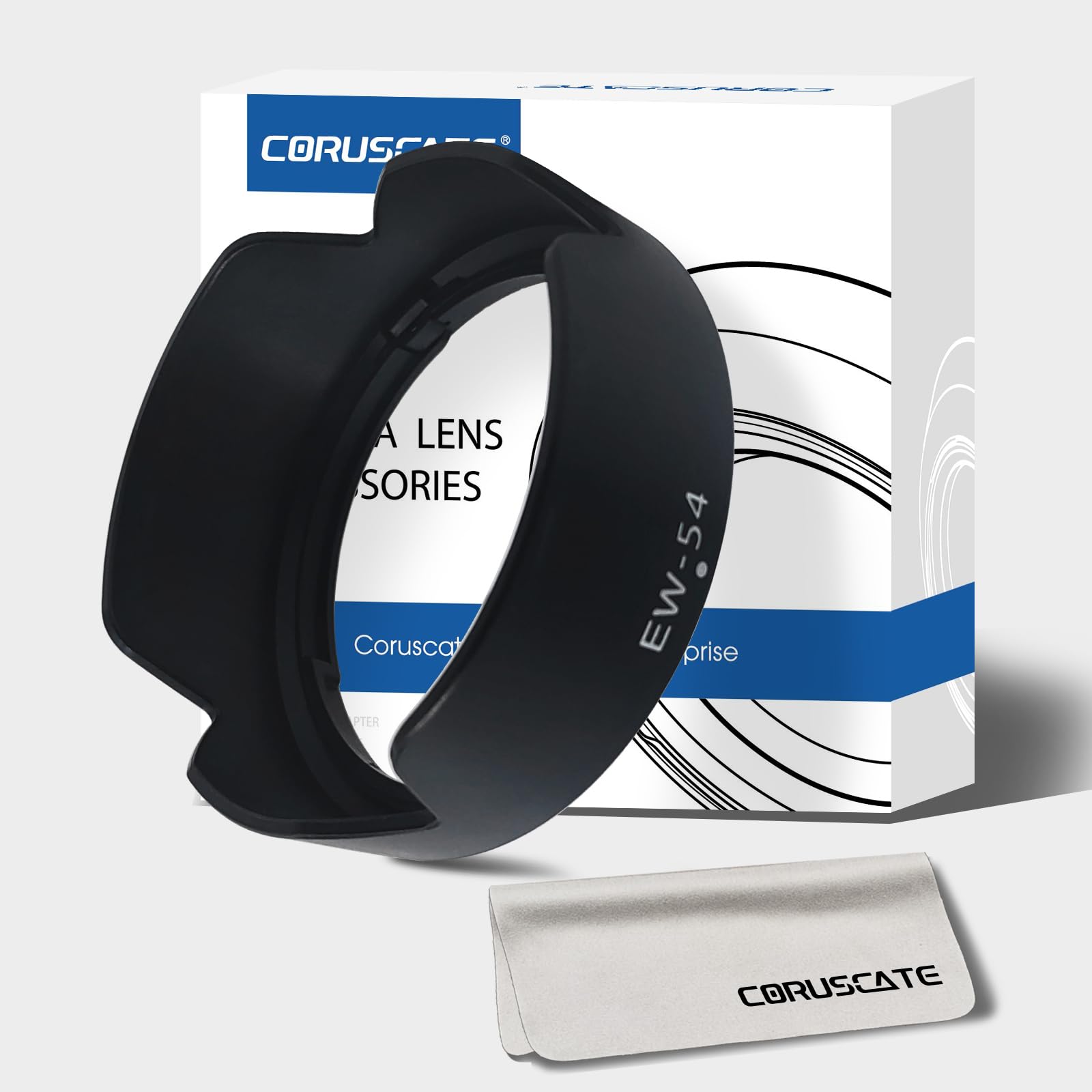 EW-54 Lens Hood,Compatible for Canon EF-M 18-55 f/3.5-5.6 IS STM lens or EF-M Micro single camera,Reversible Lens Shade+1pcs Lens cleaning cloth