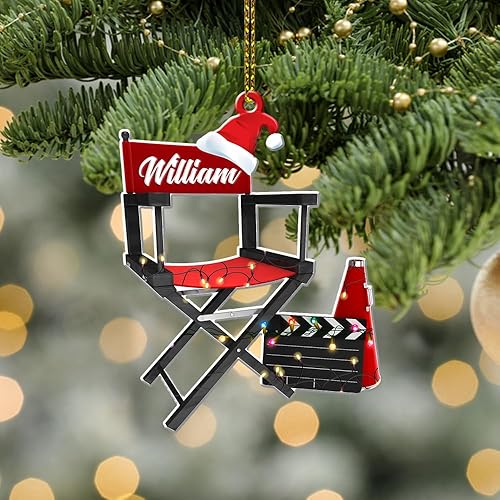 Miniatura 3 de Nombre personalizado Director Cine Silla Adorno de Navidad Adorno de Director de Cine Clapboard Adorno de Navidad Peluchilla Adorno de Teatro 159