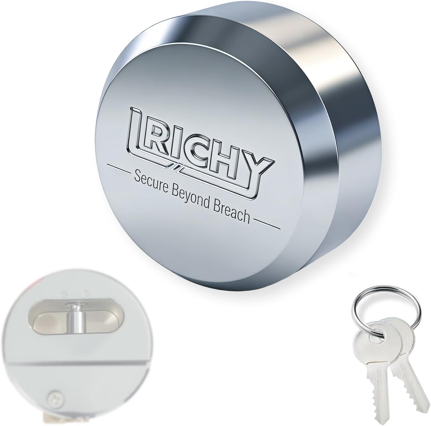 2-7/8" Rustproof Solid Steel Puck Locks, Heavy Duty Security Trailer Door Lock, 1-3/4'' Opening 1/2'' Bolt Hidden Shackle Padlocks for Truck, Van, Container, Shed, Trailer, 2 Pcs, 4 Keyed Alike