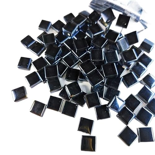 Tesselles Mosaique 100 pièces (100g/3.52oz) carreaux de mosaïque en verre émaillé brillant 4mm/0,16 pouces d'épaisseur 1cm/0,39 pouces, carreaux artisanaux carrés, matériaux de fabrication de mosaïque