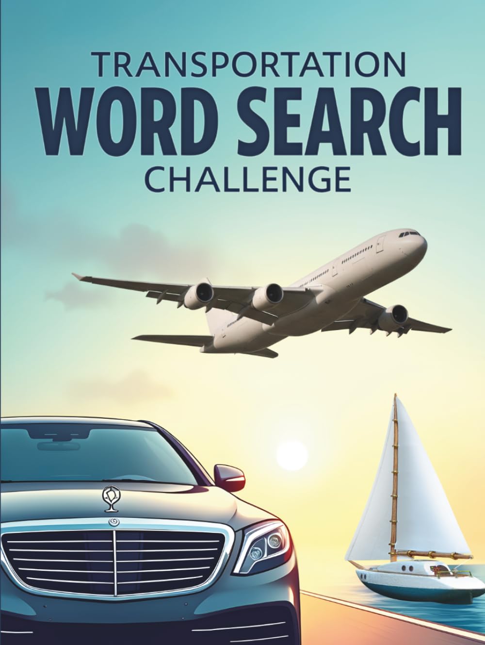 Transportation Word Search Challenge: 50 Advanced Word Searches Featuring Land, Air, and Sea Vehicles for Ages 8+ plus 10 Bonus Coloring Pages!