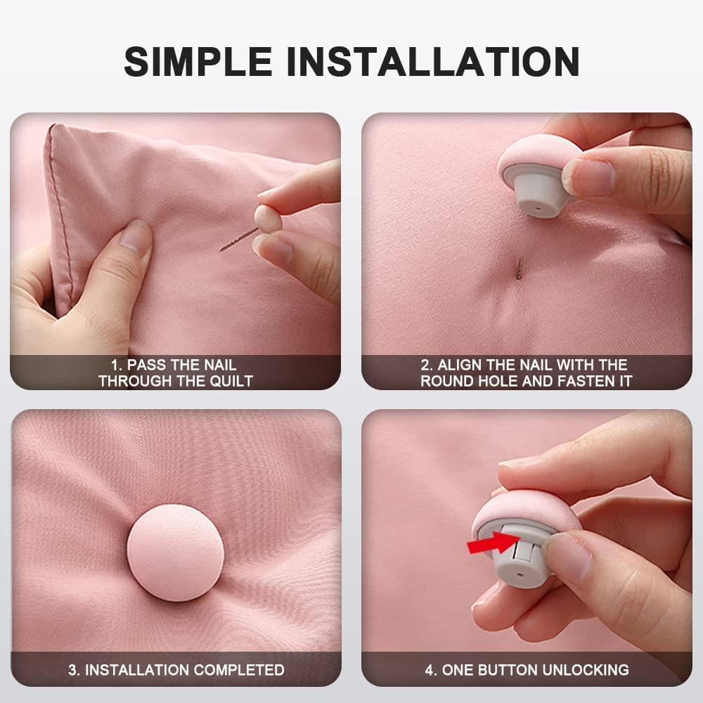 ASVERO Quilt Fixing Clips, Duvet Cover Clips,Mushroom Round Fixing Clips with Buttons,Bedroom Duvet Fixing Holder Quilt Cover Pins 3