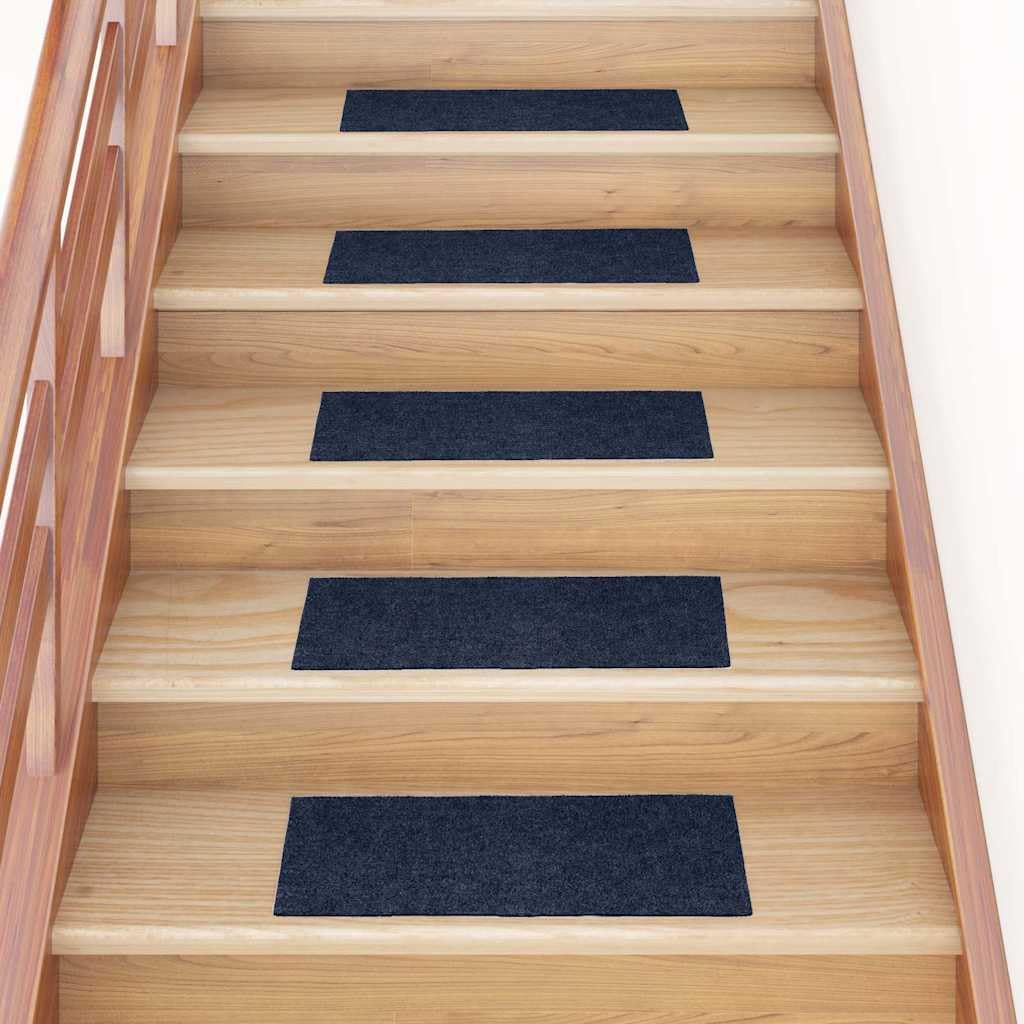 Tidyard Tapis d'escalier Auto-adhésifs 30 pcs Bleu 60x25 cm, Tapis Escalier Tapis de Sécurité pour Sol Protection, Aînés et Animaux