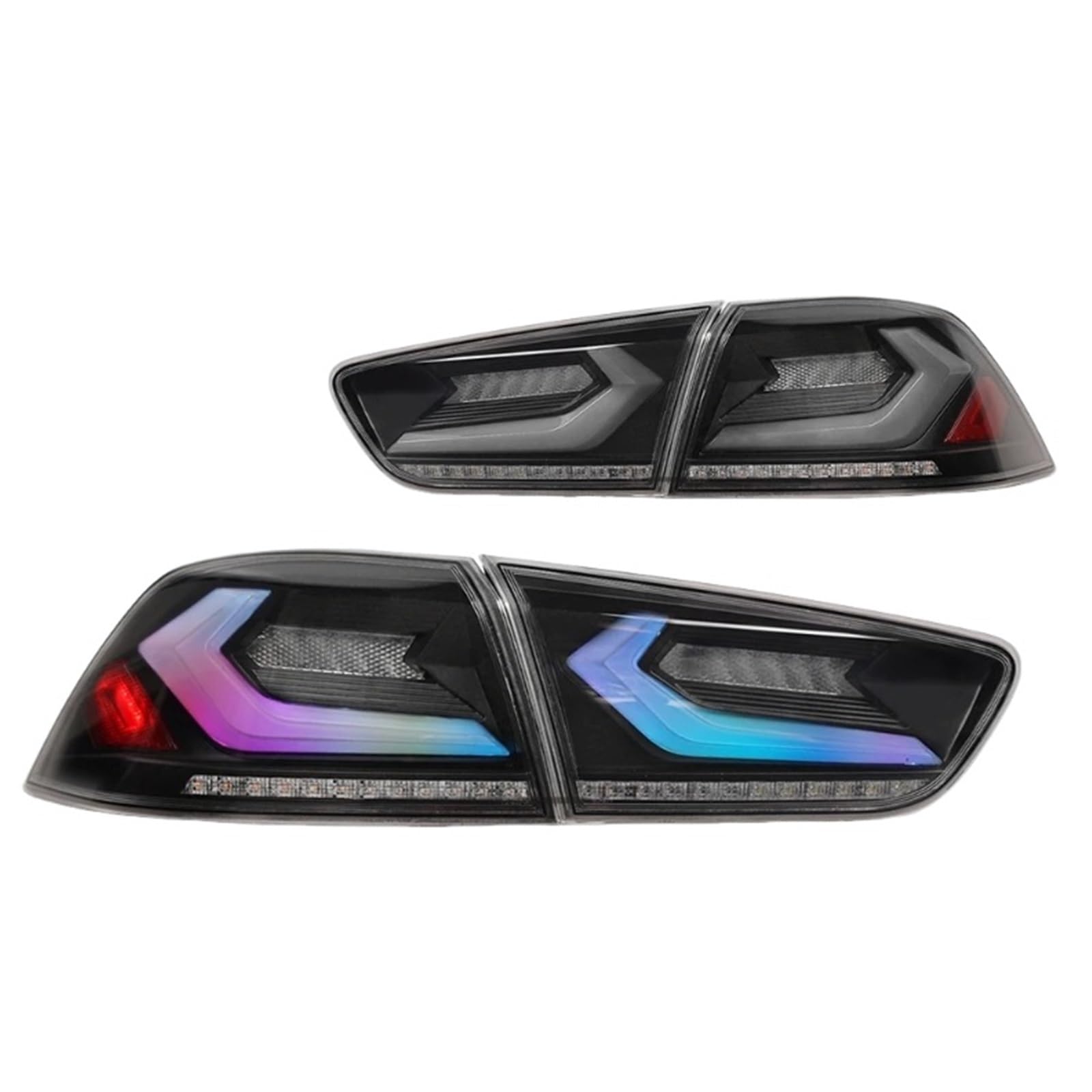 Fanali Posteriori Luci Posteriori Per Mitsubishi Per Lancer Per EVO-X 2008-2018 Dinamica LED Luce Di Segnale Freno Coda Auto Parti Tuning 2PCs Montaggio(D RGB V2)
