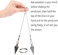 Vista 2 de MAIBAOTA Cristal de péndulo, péndulos de cristal de obsidiana negra natural para radiestesia, cristales puntiagudos espirituales para suministros