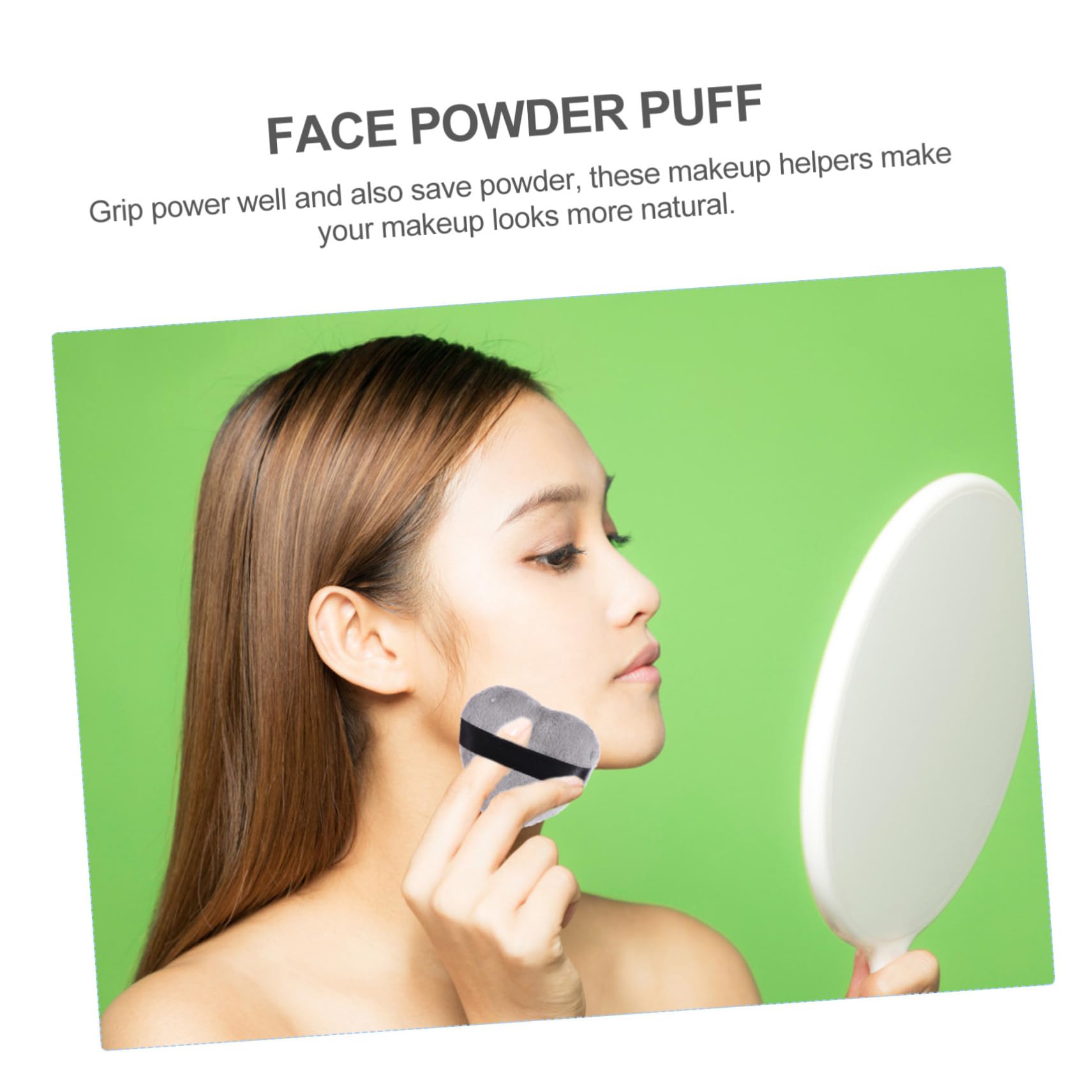 IWOWHERO 8Pcs Heart Shape Makeup Creative Soft Cosmetic Tool for Liquid Dry Powder Application Easy to Handle with Strap for Foundation Blush and More