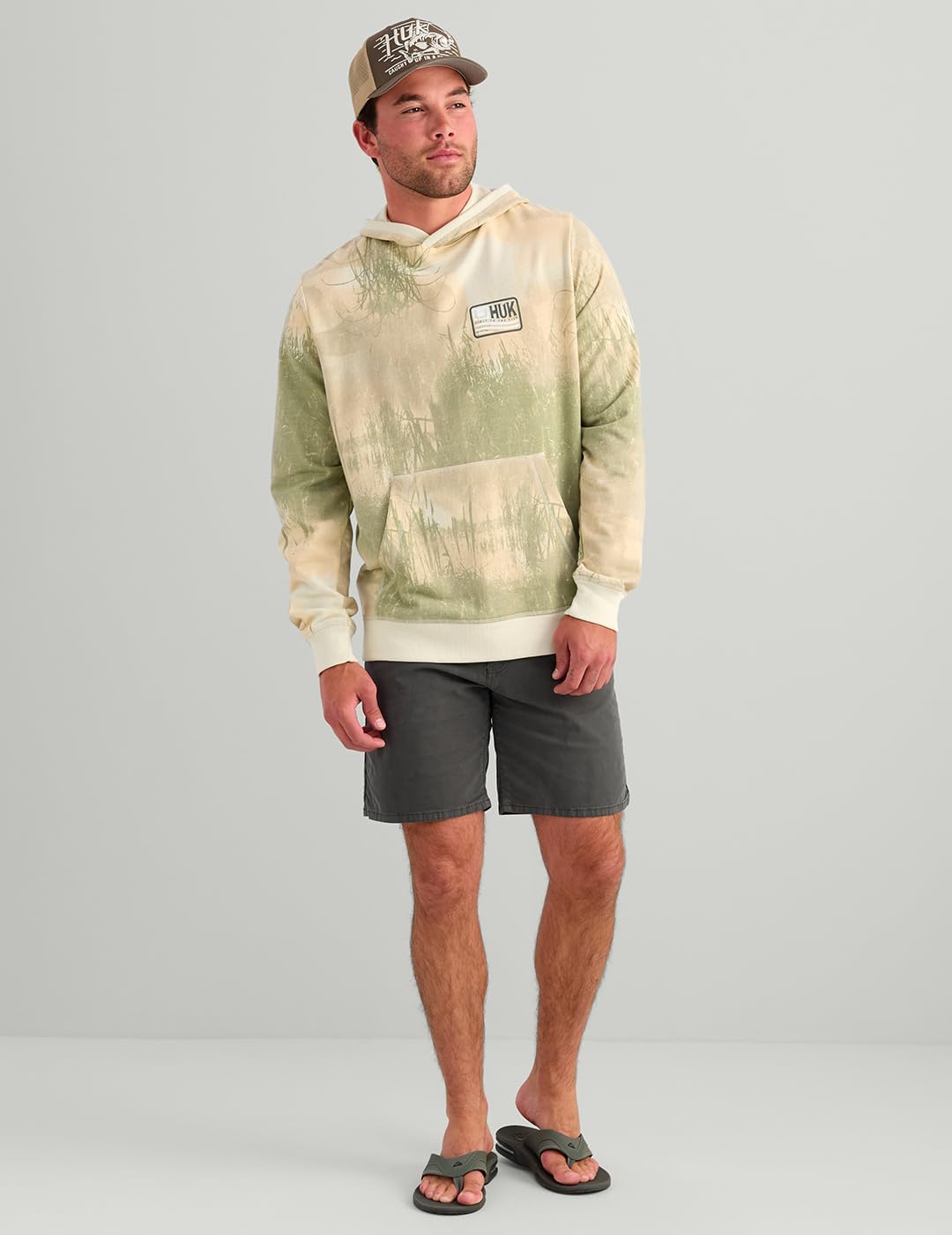 HUK Men's Edisto Terry Hoodie, Soft Terry Cloth Pullover, Lightweight Casual Fishing Hoodie