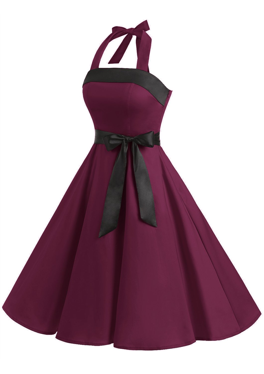 Vestido De Vintage Cóctel 50s Elegante Mujer con Cinturón
