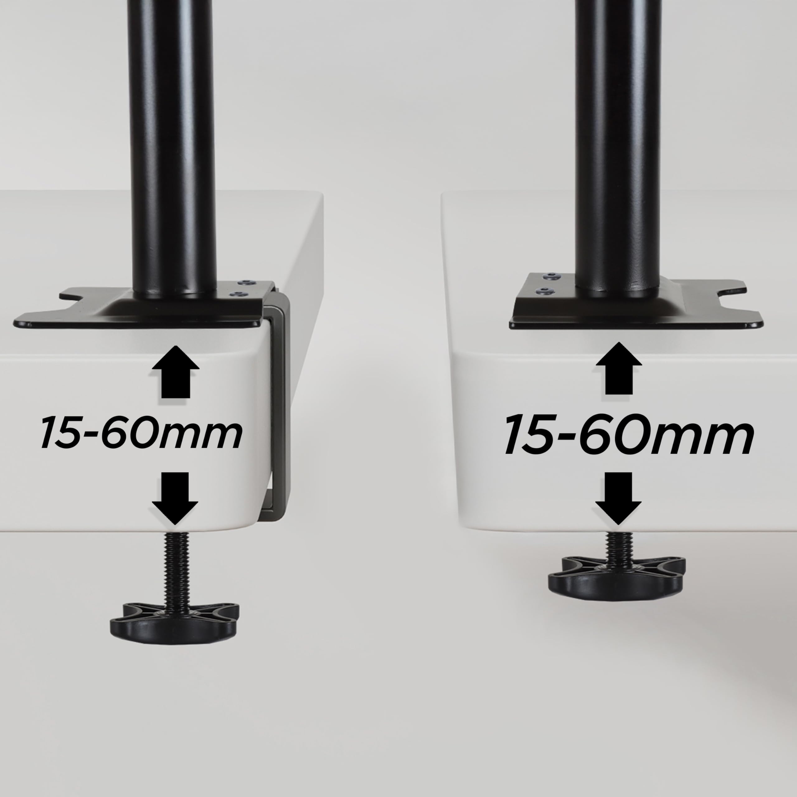 Duronic DM152 BK Supporto scrivania per 2 monitor 13”-27” | 8 kg per braccio | Altezza regolabile | Inclinazione -15°/+15°, rotazione 180°, rotazione 360°| VESA 75/100