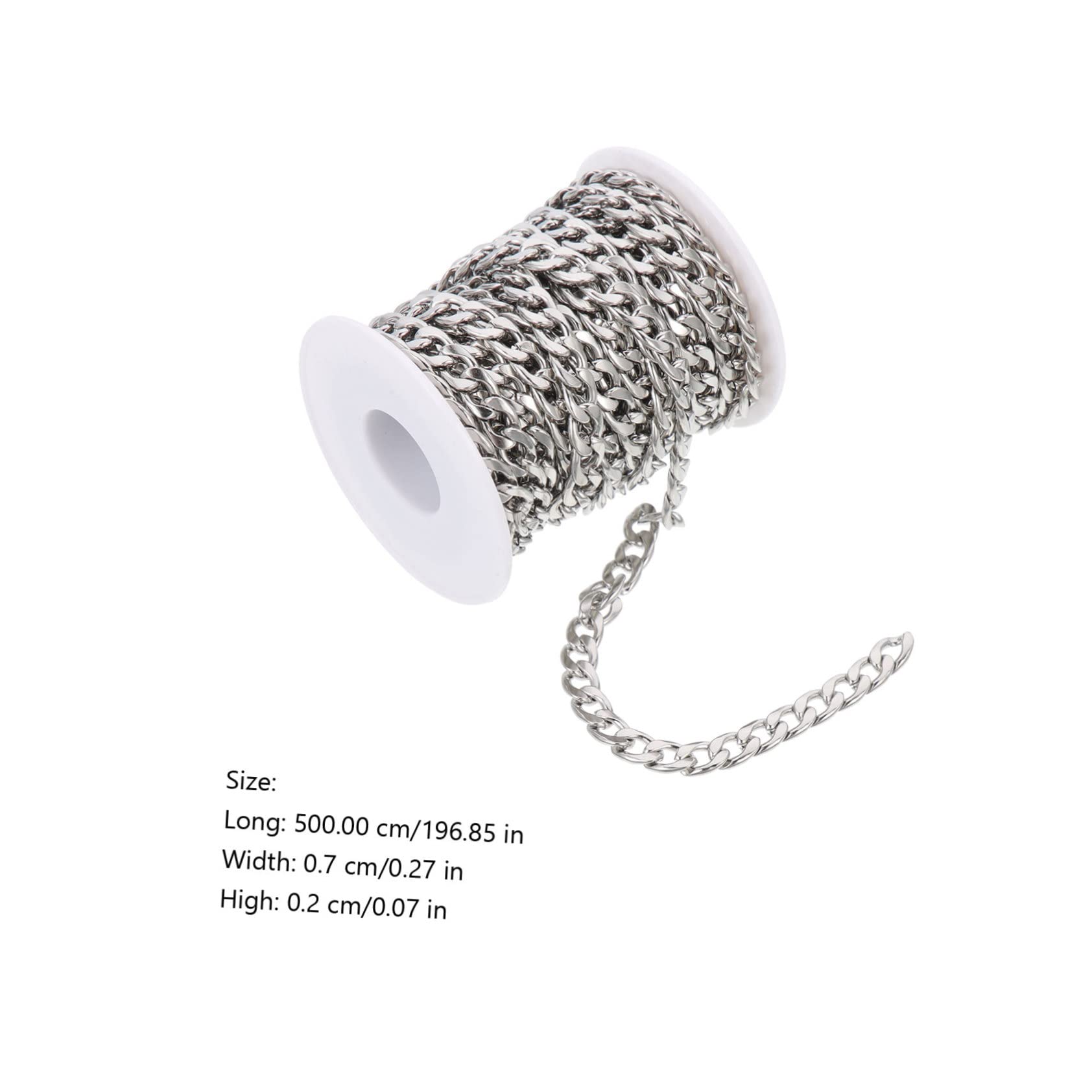 Hemobllo Catena per Creazione di Gioielli Fai da Te Catenina Piatta per Collana o Bracciale Materiale Durevole e Resistente Tagliabile alla Desiderata