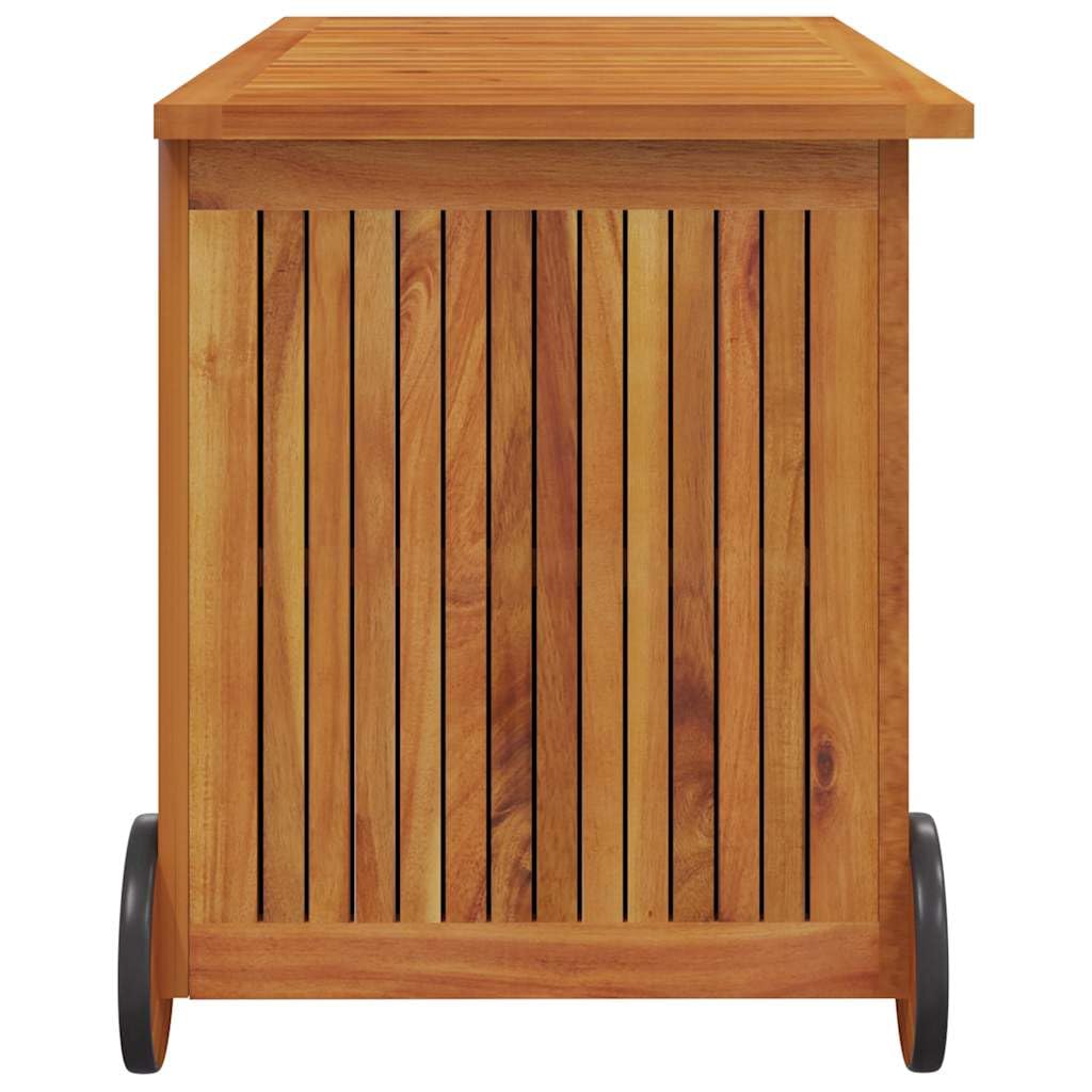vidaXL Caja de almacenaje de jardín Ruedas Acacia Maciza 90x50x58 cm, Muebles de jardín, Muebles de jardín, Caja de Almacenamiento de Madera