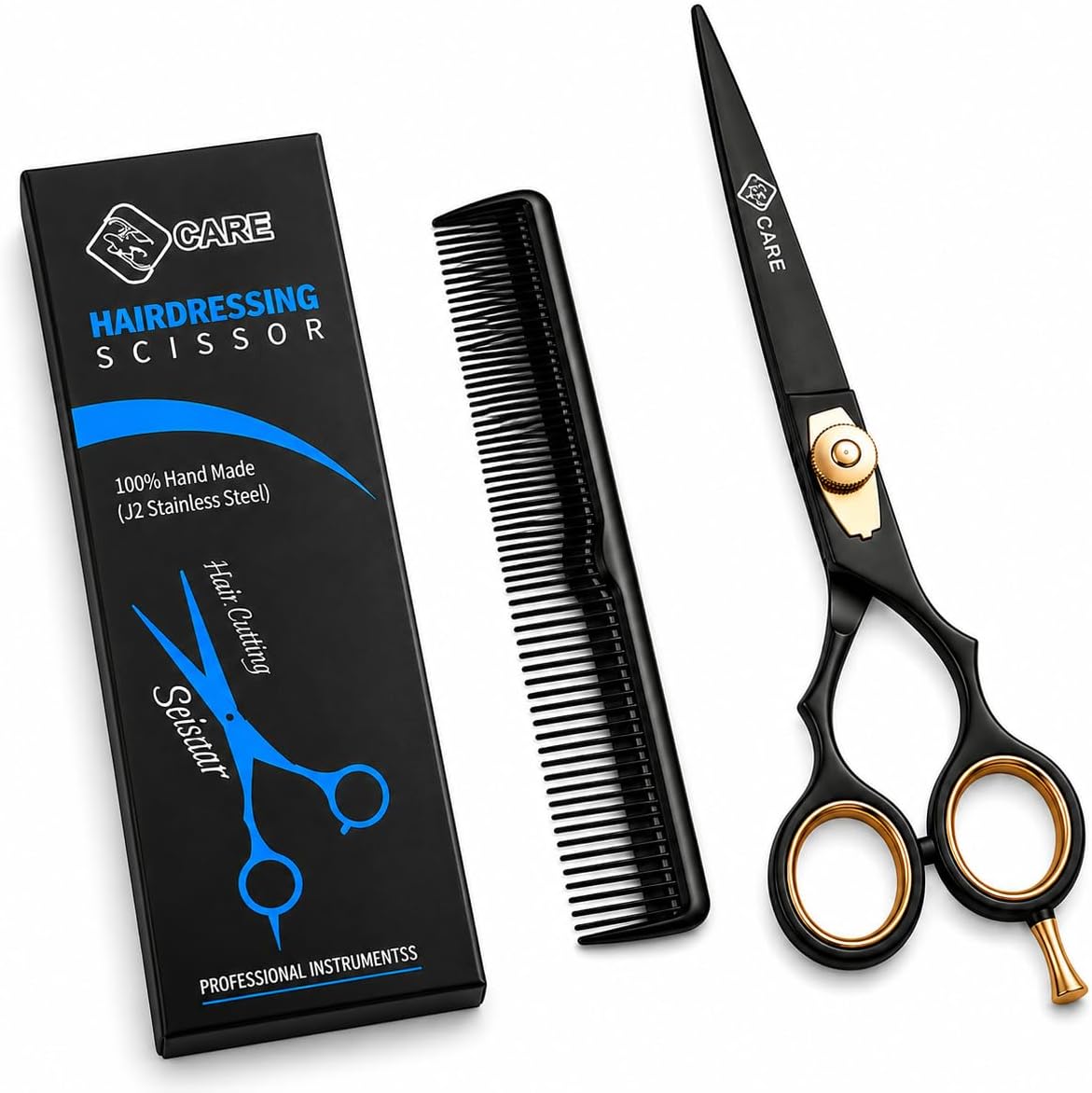 YSCARE Hairdressing Barber Hair Scissor for Professional Hairdressers Barbers Stainless Steel Hair Cutting Shears - for Salon Barbers, Men, Women, Children and Adults 6.5” (6.5")