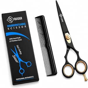 YSCARE Hairdressing Barber Hair Scissor for Professional Hairdressers Barbers Stainless Steel Hair Cutting Shears - for Salon Barbers, Men, Women, Children and Adults 6.5” (6.5")