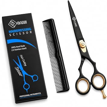 Professional Hairdressing Scissors   Stainless Steel Barber Hair Cutting Shears with Adjustable Screw   Salon & Home Use for Men, Women & Children