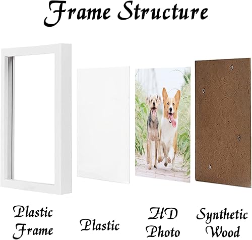 Vista 68 de Juego de 5 portarretratos de 10 x 14 pulgadas, marcos de fotos blancos de alta transparencia para galería de pared horizontal de escritorio vertical