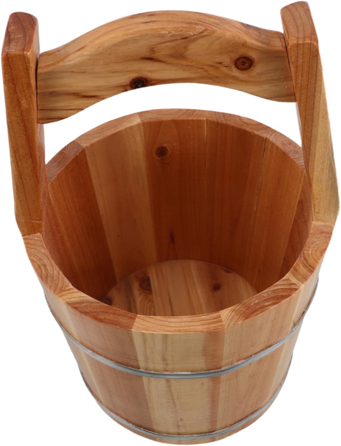 YARNOW Traditional Wooden Foot Bath Bucket Handmade Sauna Bucket Multipurpose Outdoor Water Carrier Leakproof Spa Accessory Natural Foot Soaker Wash Lightweight Portable