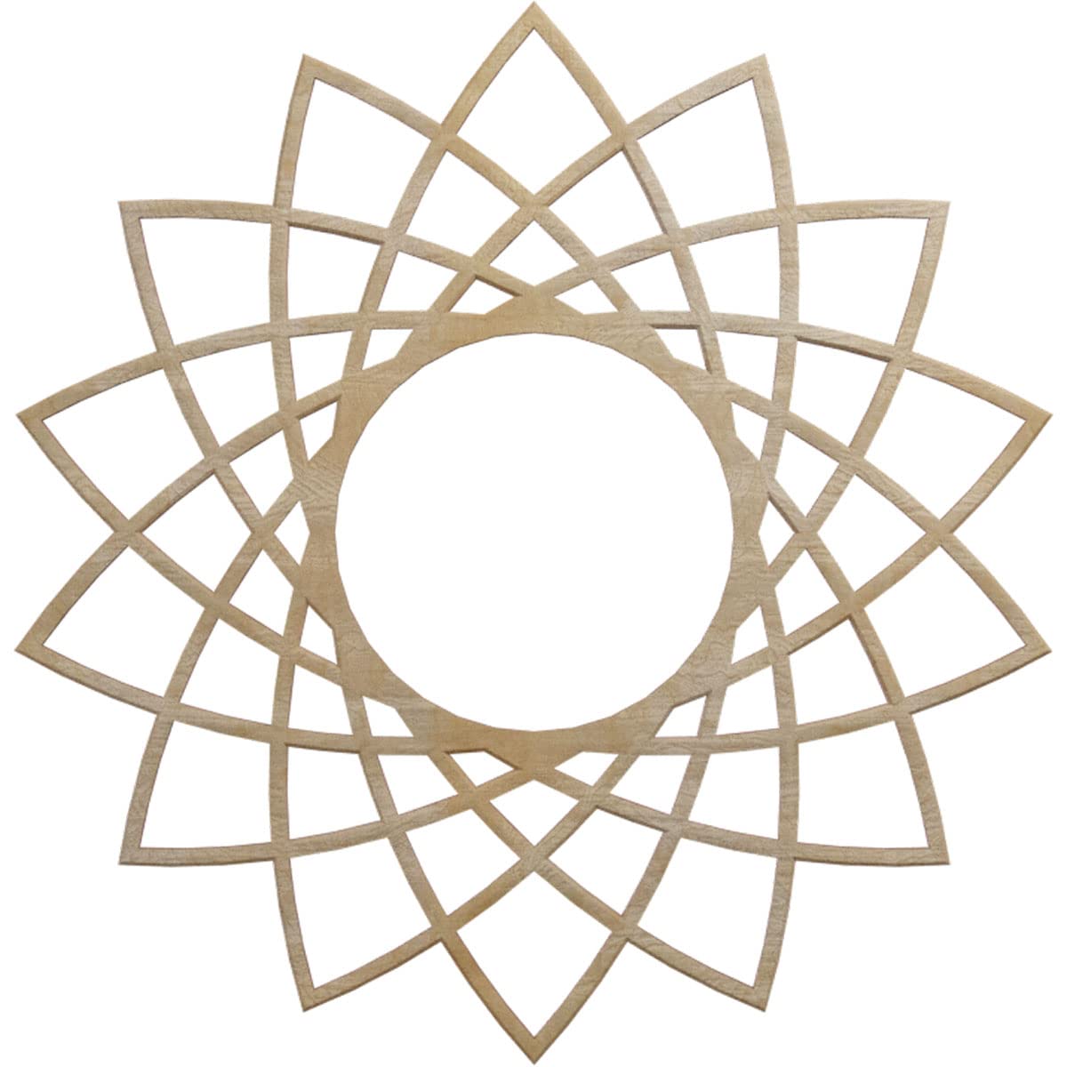 Ekena Millwork 20"OD x 7 3/4"ID x 1/4"T Eleanor Wood Fretwork Pierced Ceiling Medallion, Birch