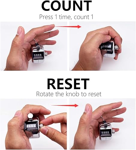 Miniatura 3 de Amble Tally Clicker Counter Metal Case Mechanical Clicker Digital Handheld Tally Counter with Nylon Lanyard