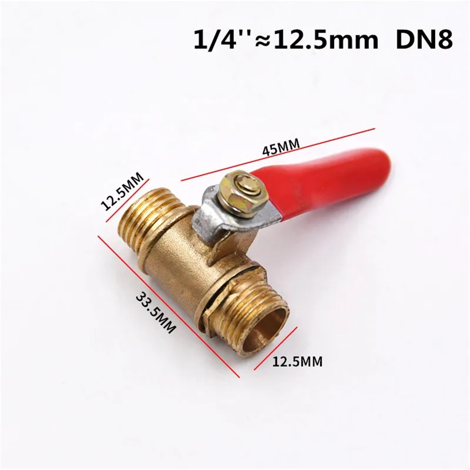 Złączki hydrauliczne męskie 1/4 "3/8" 1/2" męskie BSPT, pełne porty, mosiężny zawór kulowy, połączenie dwukierunkowe, powietrze, woda, gaz
