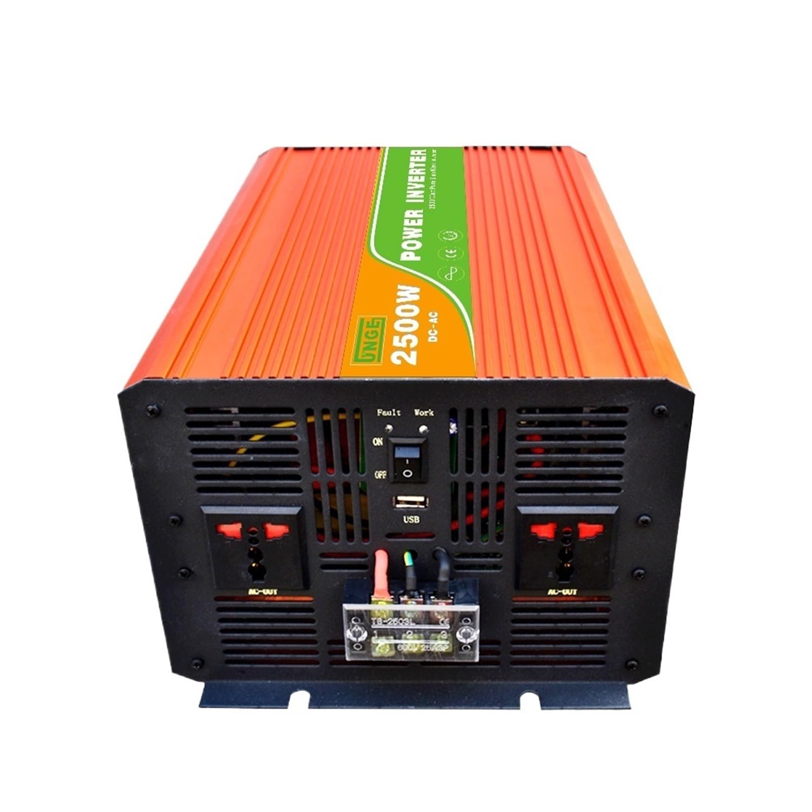 Inversor fuera de red de onda sinusoidal pura de uso residencial de alta frecuencia de 2,5 kW/2500W 12/24/48V a 100/110/120/220/230/240VAC 50/60Hz(12V to 110V 50Hz)