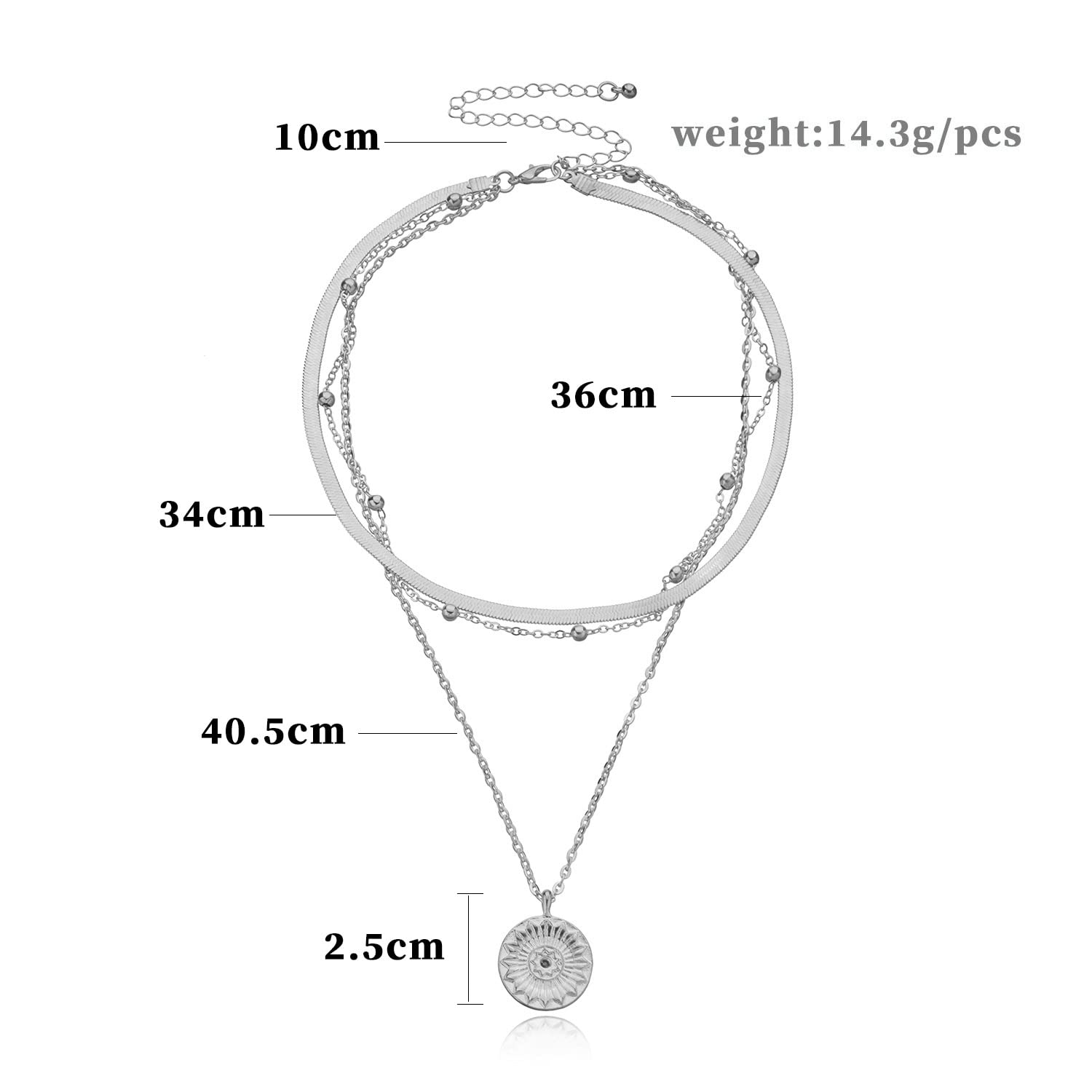 Collane con ciondolo a forma di loto a strati Carufin Collana con girocollo con perline Gioielli regolabili per donne e ragazze (Oro