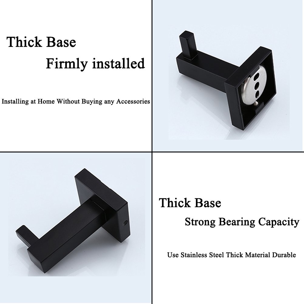 ChAusa 2 Pezzi Appendi Accappatoio Bagno Gancio Doccia Accappatoio Accessori Bagno Porta Asciugamani Bagno Accessori Doccia Senza Forare Gancio Doccia per Box Doccia Accappatoi e Asciugamani(Nero