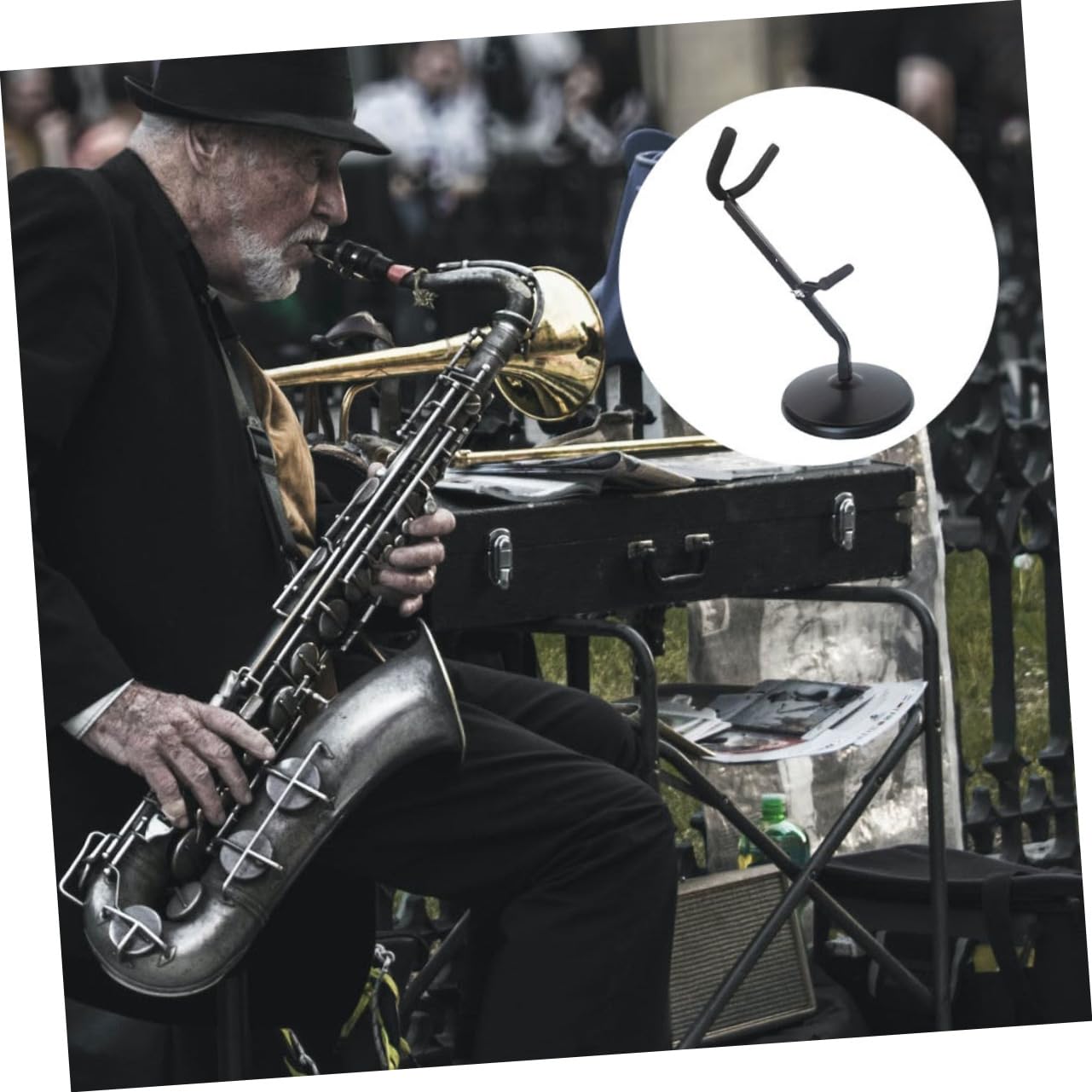 minkissy Saxophonständer aus Rutschfester Aufbewahrungsständer für Altsaxophon mit Weichem Schwamm für Zuhause Geschäft und Langlebiges Design für Vielseitige Nutzung