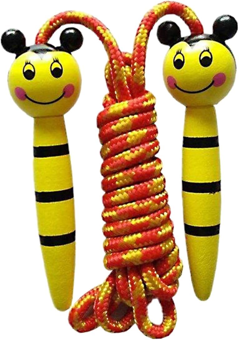 KESYOO Adjustable Kindergarten Jump Rope with Cartoon Character Exercise Skipping Rope for Students Comfortable Grip Fitness Jumprope for School Training and Outdoor Random Color