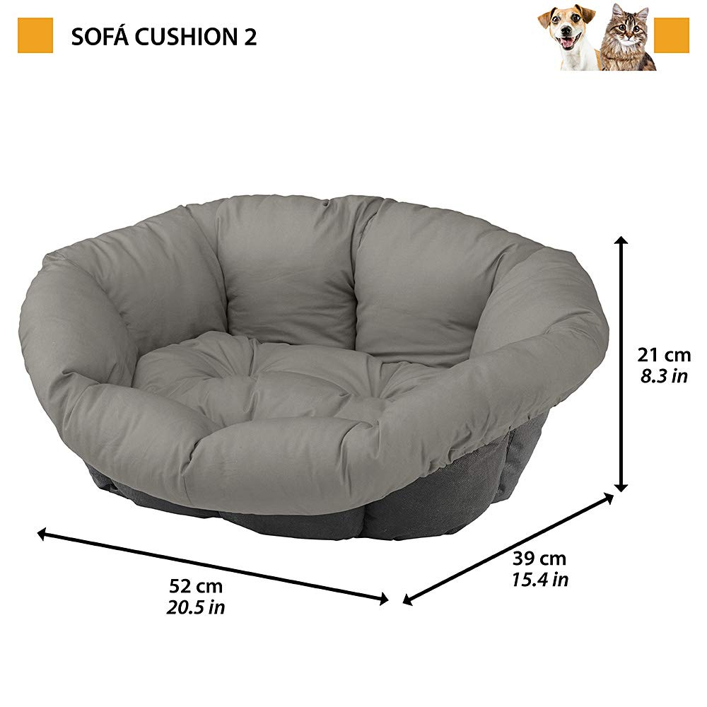 Ferplast Cuscino Imbottito per Cuccia Cani e Gatti SOFA' 2 CUSHION Materassino imbottito per letto Cane Interno, Beige, (LxWxH) 52x39x21 cm