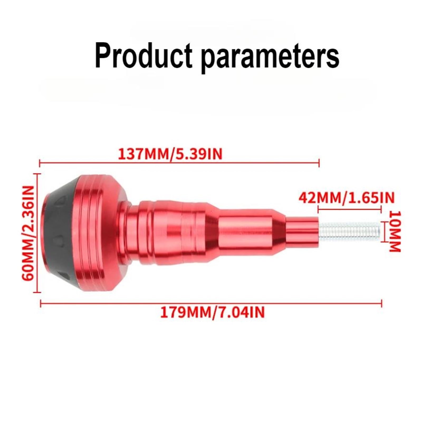 Protezione Anticaduta 1PC Moto per M10 Protector Frame Slider 10mm Universale Moto Telaio Slider Anti Crash Protector Rod Tamponi Paratelaio(Rosso)