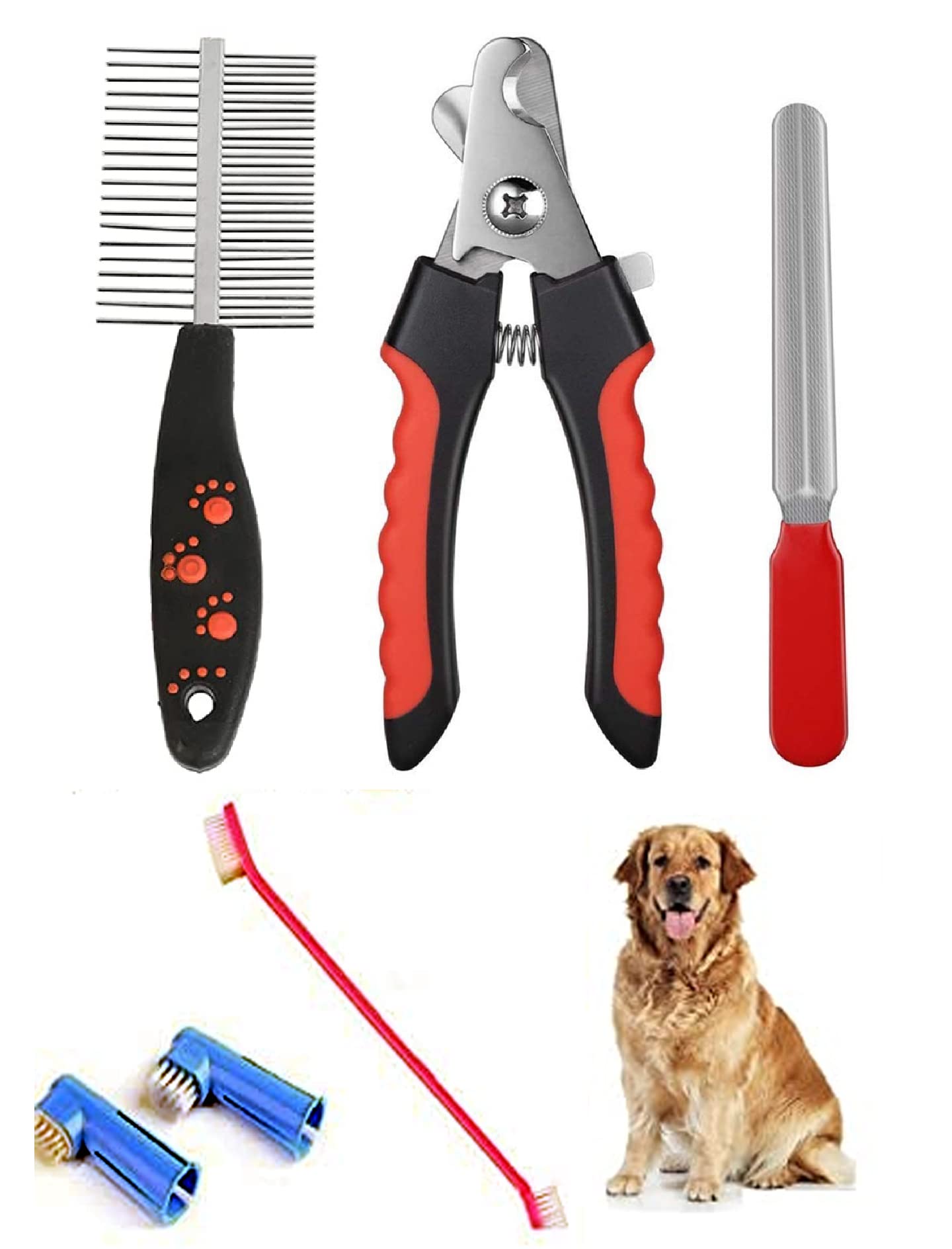 RvPaws (Combo of 4) Imported Pet Nail Clipper + Nal Grinder + Teeth Brush Kit + Hair Comb Double Side Grooming Kit for All Pets Dog, Cat, Rabbit, Hamster (B0BQ7FFSCX) Amazon Price History, Amazon Price Tracker