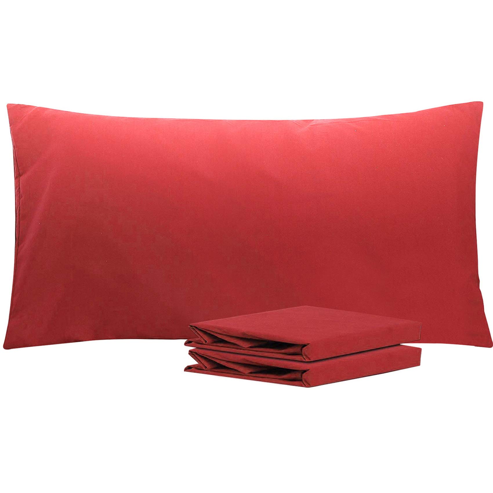 NTBAY California King Microfiber Pillowcases, 2 Pack, 20 x 40, Wine Red | Soft Brushed Microfiber with Envelope Closure, Set of 2 California King 20 x 40 Inch Pillowcases, Pillow Inserts Not Included