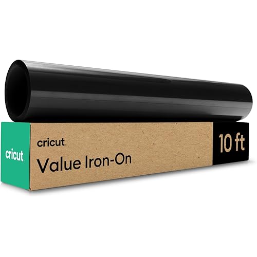 Cricut Value Iron On, Black (12in x 10ft roll) - HTV Heat Transfer Vinyl
