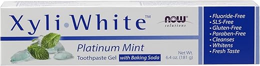海外直送品 Now Foods Xyliwhite Platinum Mint with Baking Soda Toothpaste, 6.4 Oz