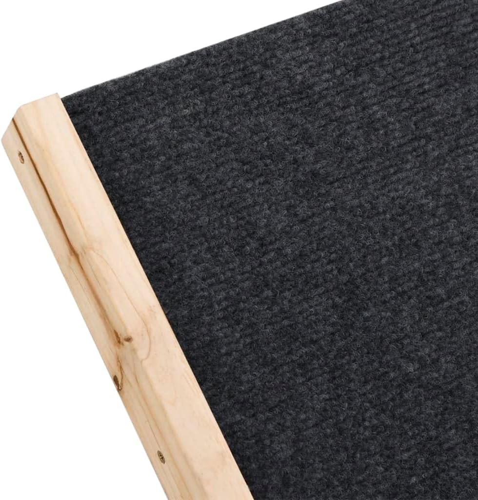 Foldable Dog Ramp for Beds and Cars, Height-Adjustable with Anti-Slip Base, Solid Fir Wood Construction, Polyester Fabric Surface, Portable and Durable Pet Ramp, 39.4 x 15.7