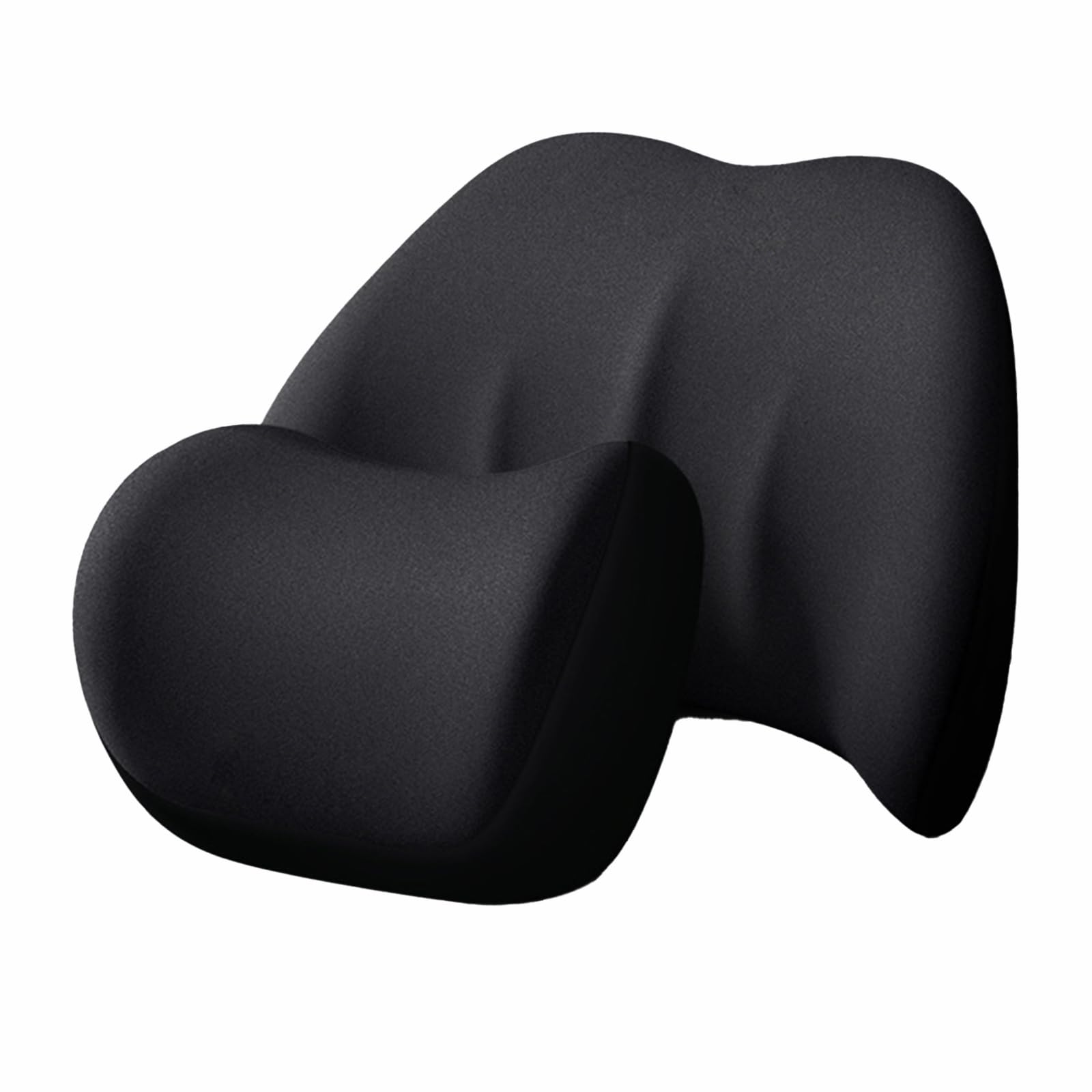 NCONCO Lumbar Support Pillow, Ergonomic Memory Foam Headrest Neck Pillow Set for Neck Back Pain Relief, Multi-Use Lumbar Support Pillow for Office Chair Cushion, Car Seat Cushion, Back Pillow (Black)