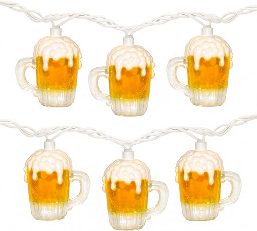 Miniatura 1 de Pallerina Guirnalda de luces de cerveza, decoración del día de San Patricio, 8.5 pies, tira de luces de taza de cerveza con 10 luces de taza de
