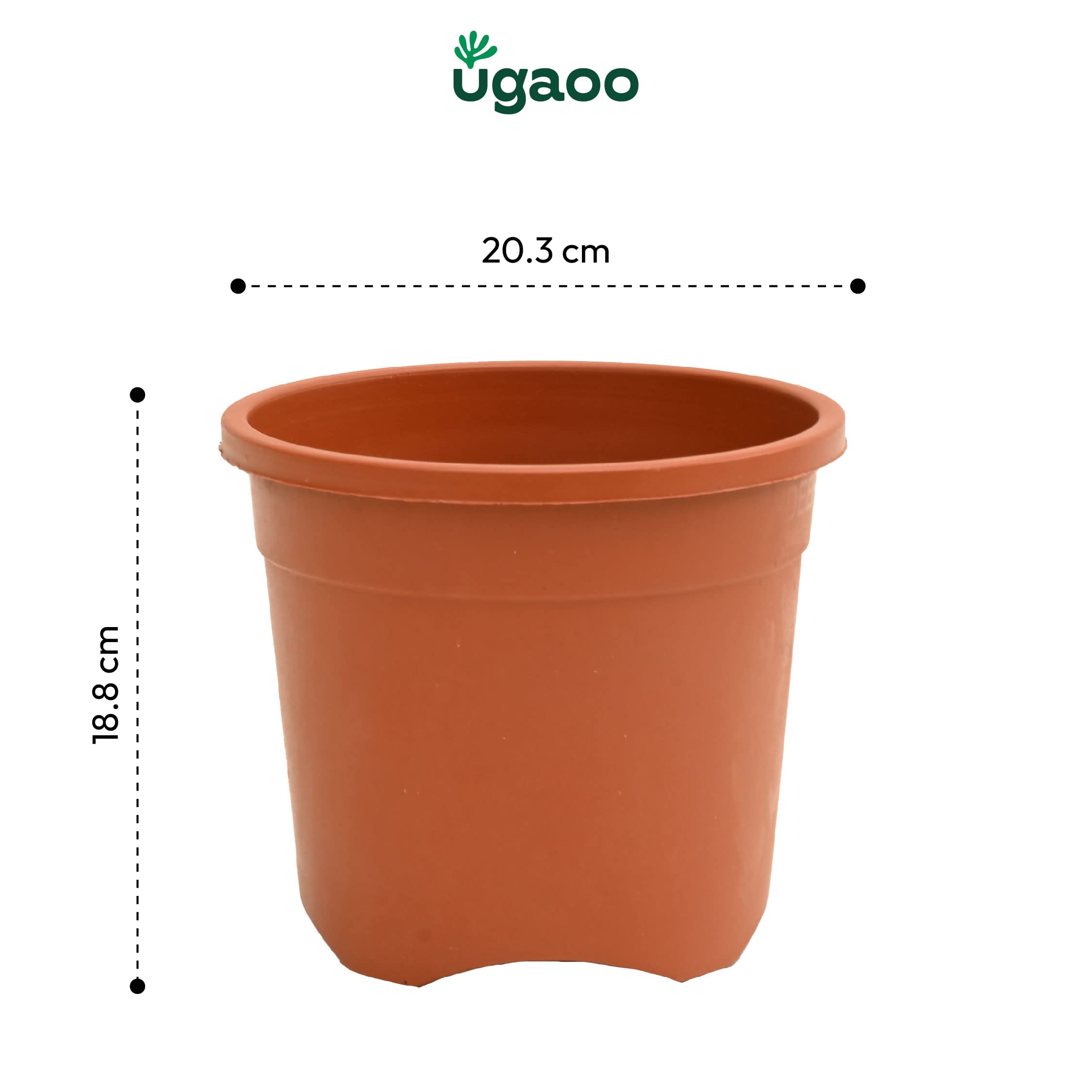 Ugaoo 3 Pack UV Plant Pots - 8 Inch Terracotta -4