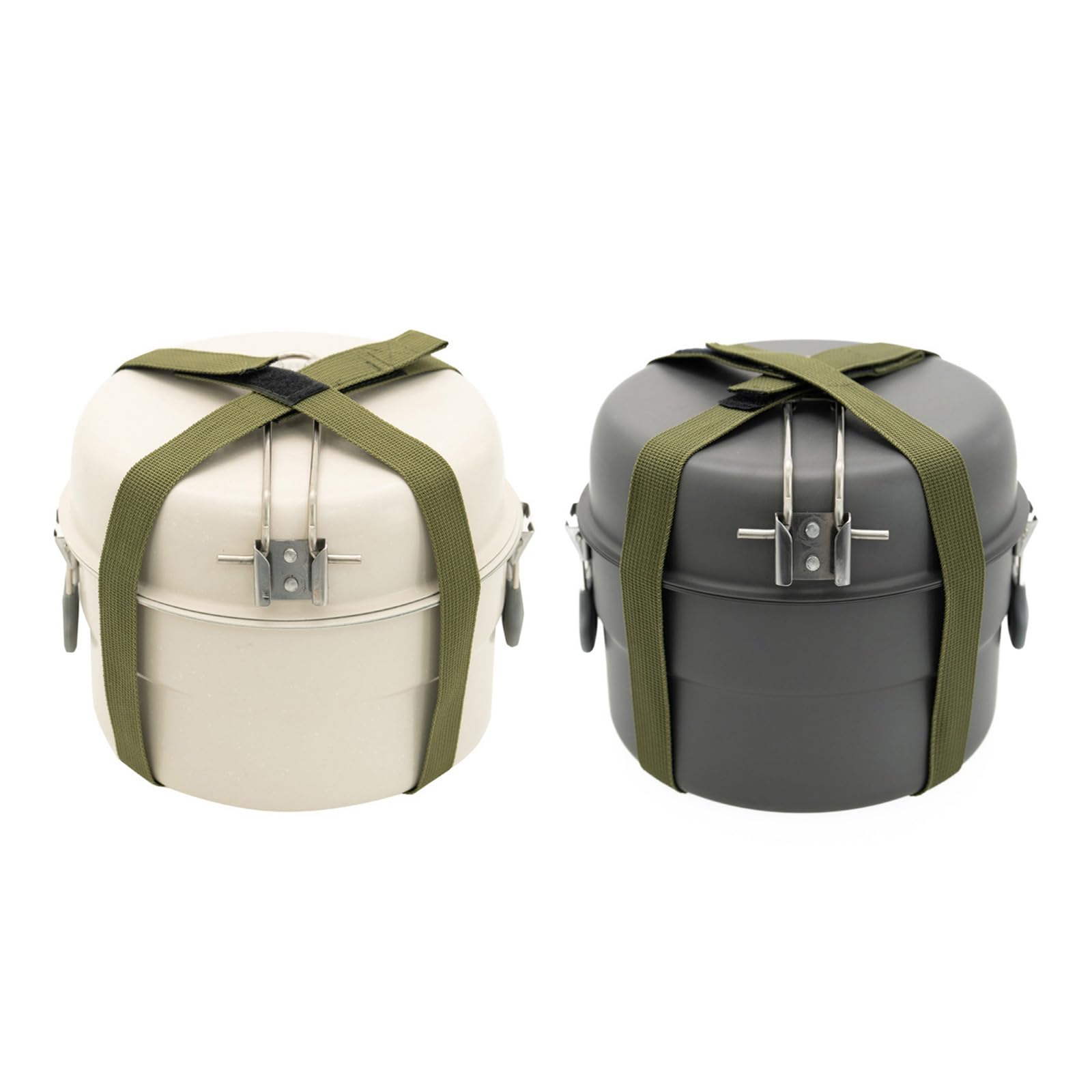 Ollas de camping al aire libre con mango plegable, vajilla de cocina de aluminio para senderismo, picnic, pesca, montañismo, vajilla de cocina al aire libre para senderismo