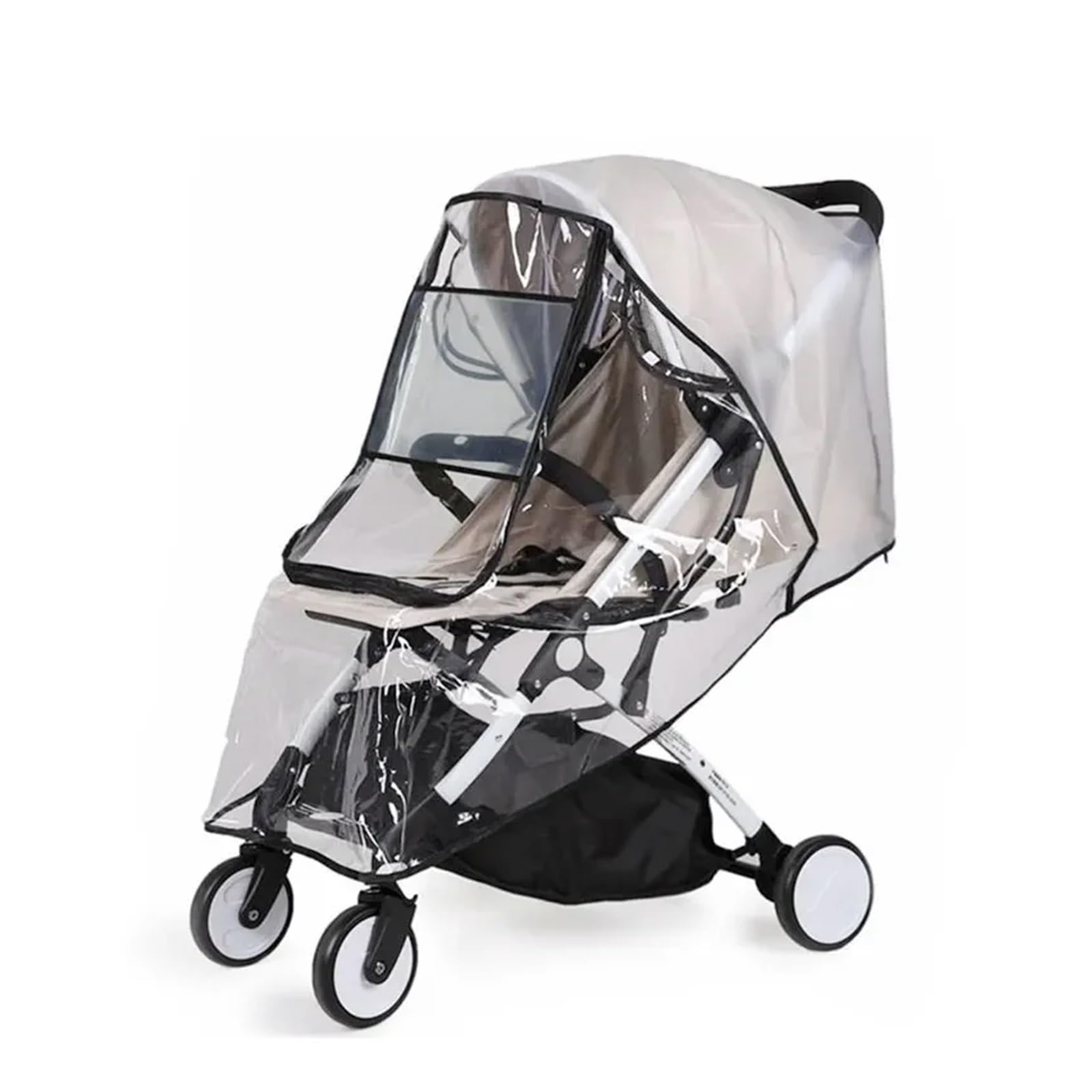 Habillage Pluie pour Poussette Housse de pluie for poussette EVA Housse de pluie imperméable Protection transparente contre le vent et la poussière Fermeture éclair ouverte for poussettes Accessoires