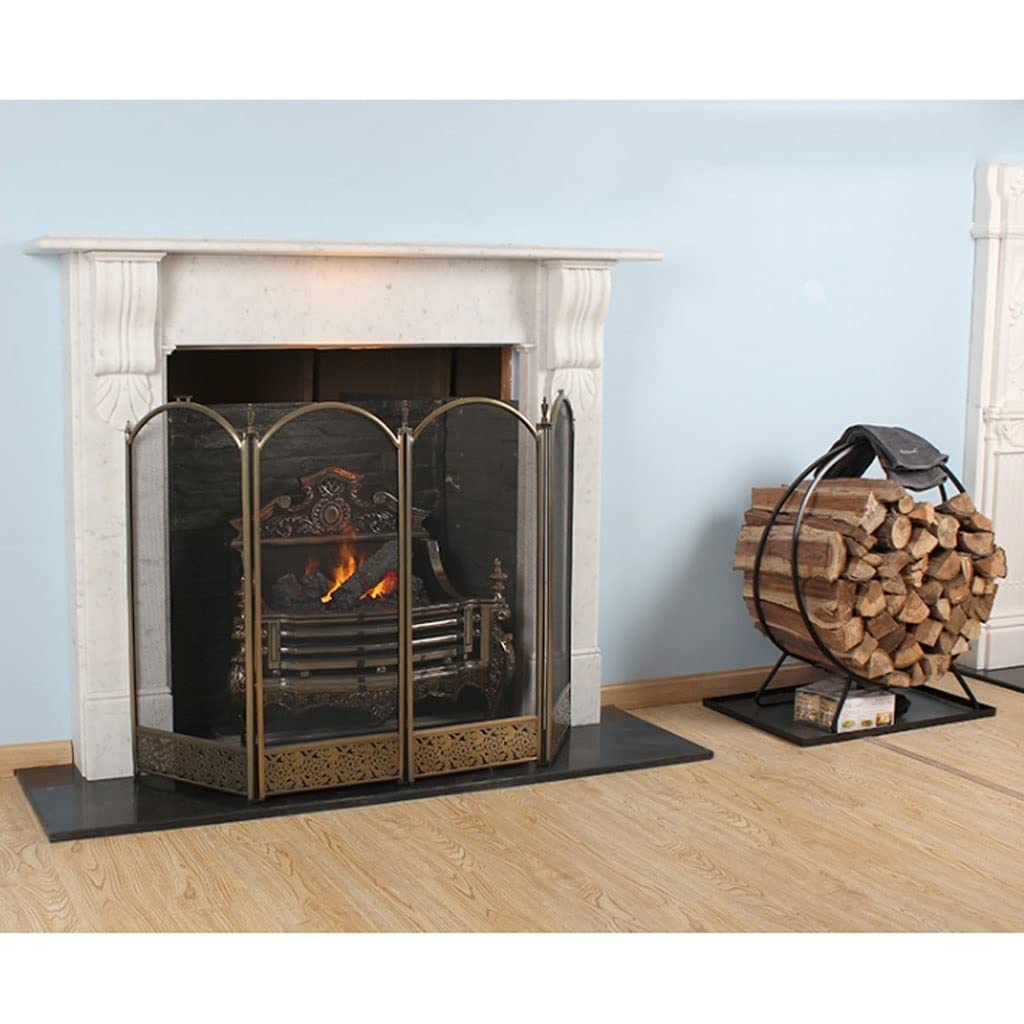 Holzlagerung Kamin Holzstruktur Kaminzubehör Holz Stapeln Indoor und Outdoor Brennholz Racks Schwarz Eisen Metallrahmen Brennholzregal (Color : Black)