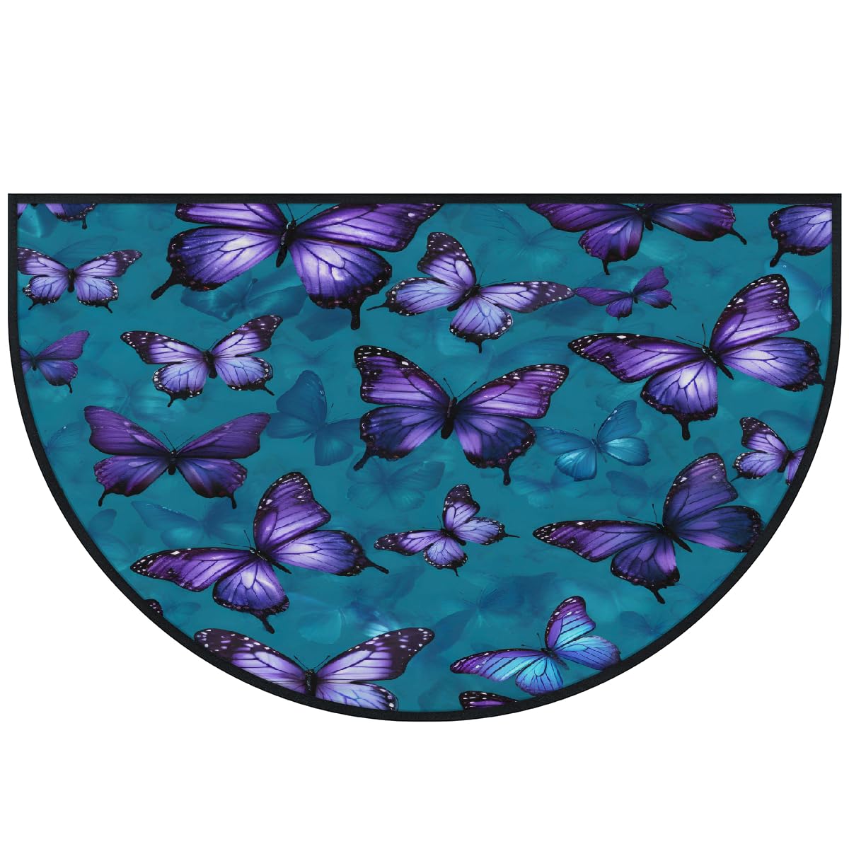 Tapis de sol antidérapant lavable demi-lune 100 x 160 cm