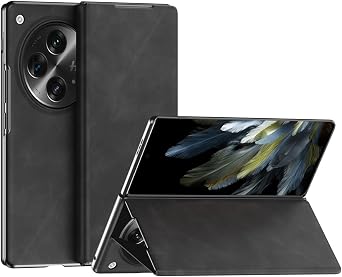 Smartphone Flip Cover Flip Case Compatible with Oneplus Open, Premium Suede Leather Flip Cover with Hard PC Back, Slim Lightweight Folio Case with Magnetic Closure & Kickstand Case Compatible with One