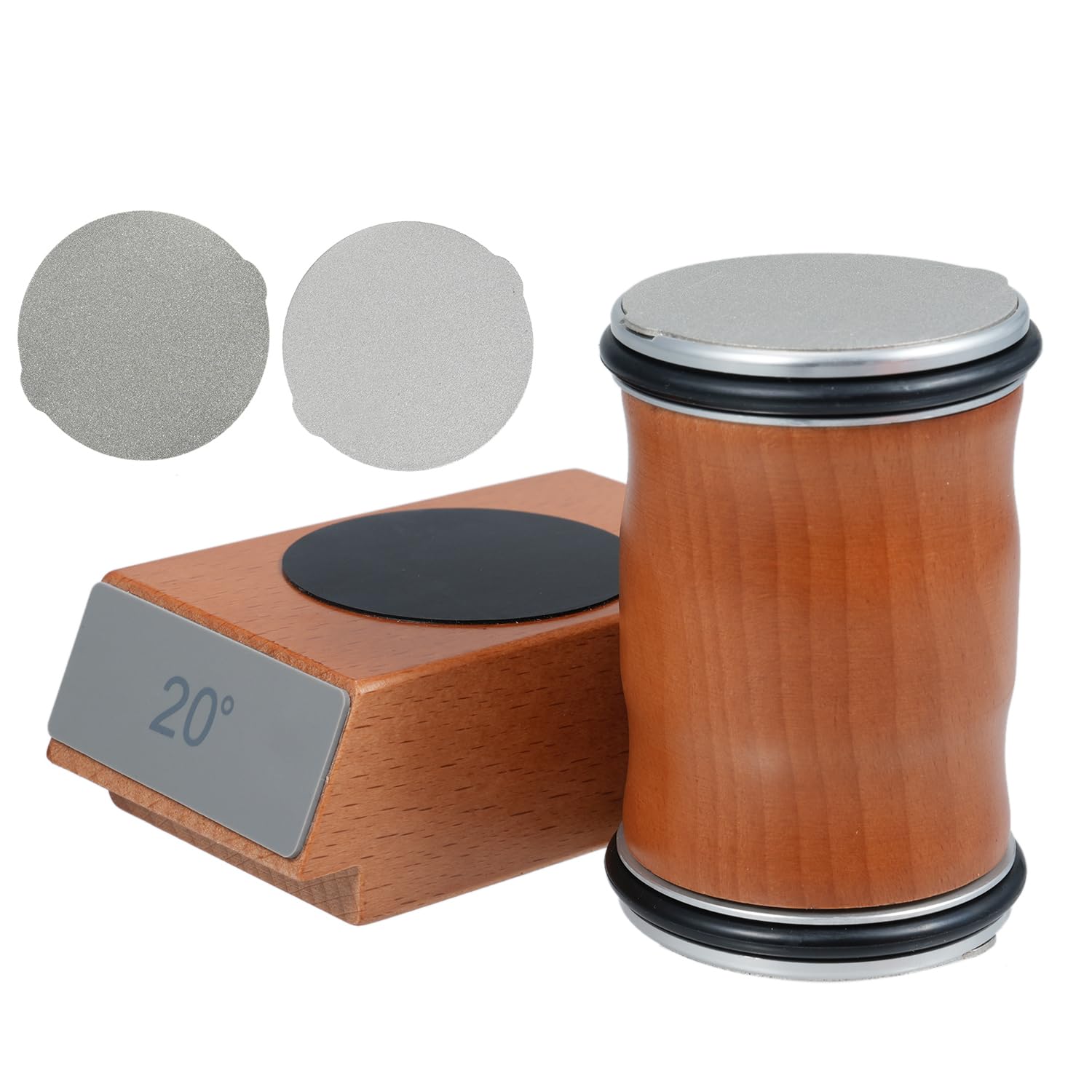 GeevorksRolling Knife Sharpener,Knife Sharpener Tool Rolling Kit,15 & 20 Degree Fixed Angles,Magnetic Base,Anti-Slip Design,Wear-Resistant,with 4 Sanding Blocks