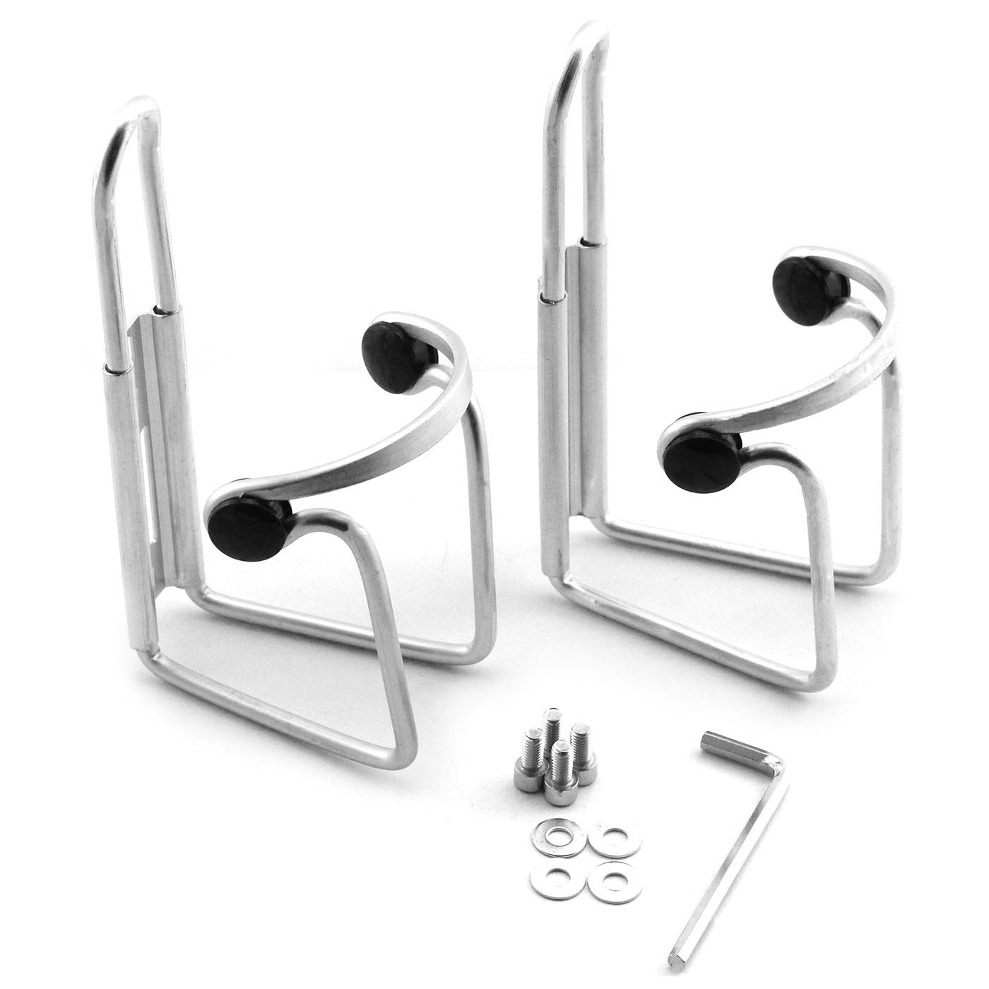 Partstock 2pcs Bike Water Bottle Rack Holder Mountain Road Cycling Accessories MTB Bicycle Aluminum Alloy Quick Remove Bottle Cage Silver