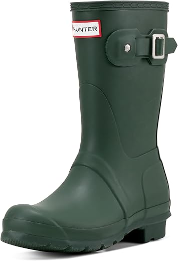Hunter Womens Original Short Rain Boot Green 5 B(M) US