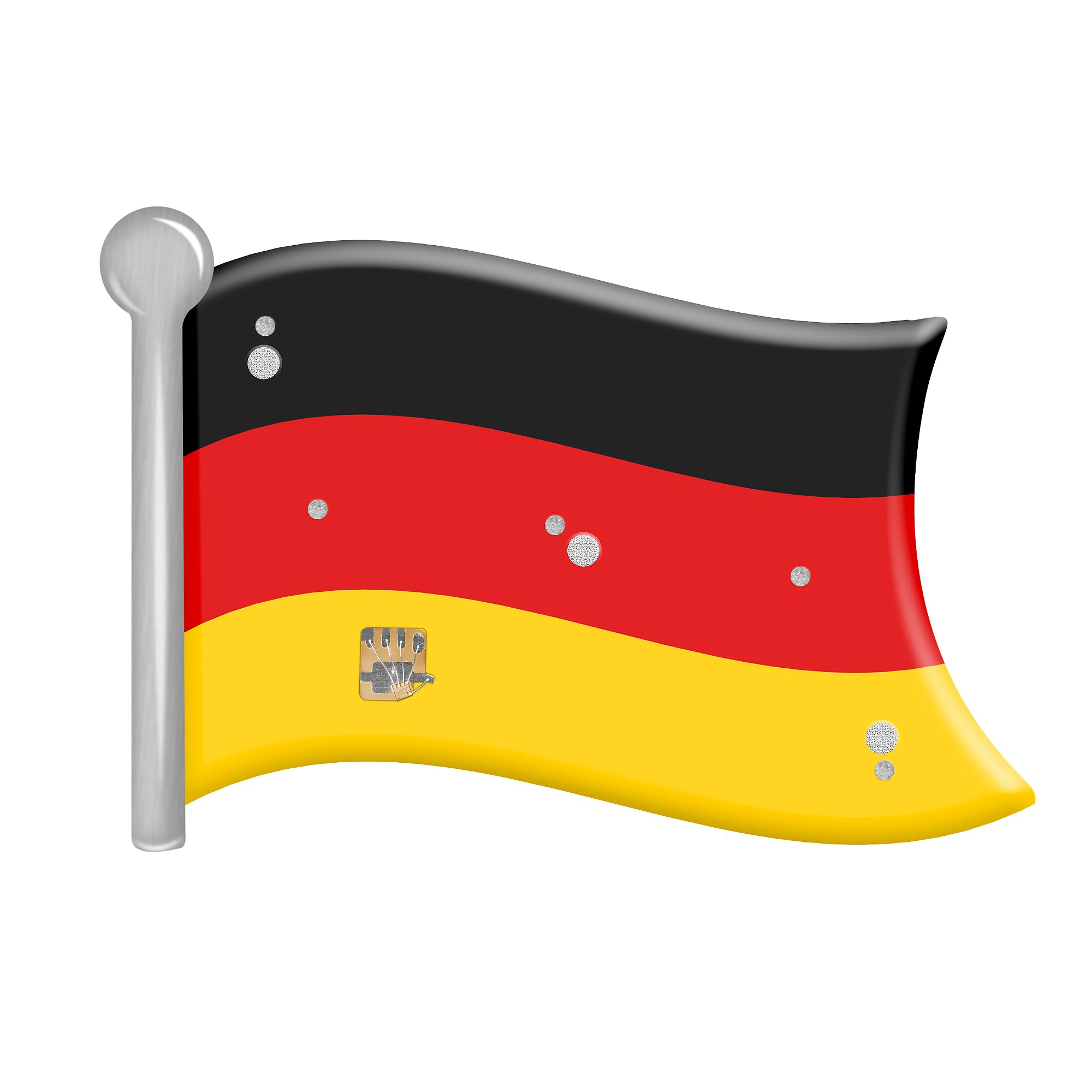 Anstecker mit Led Blinklicht inkl. Batterie Fussball Pin Fan Artikel Länderflagge Fussball WM