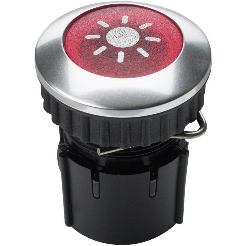Grothe Klingeltaster beleuchtbar, rund Knopf Hülse Aluminium EV1 Protact 101 LED, rot, 1522186