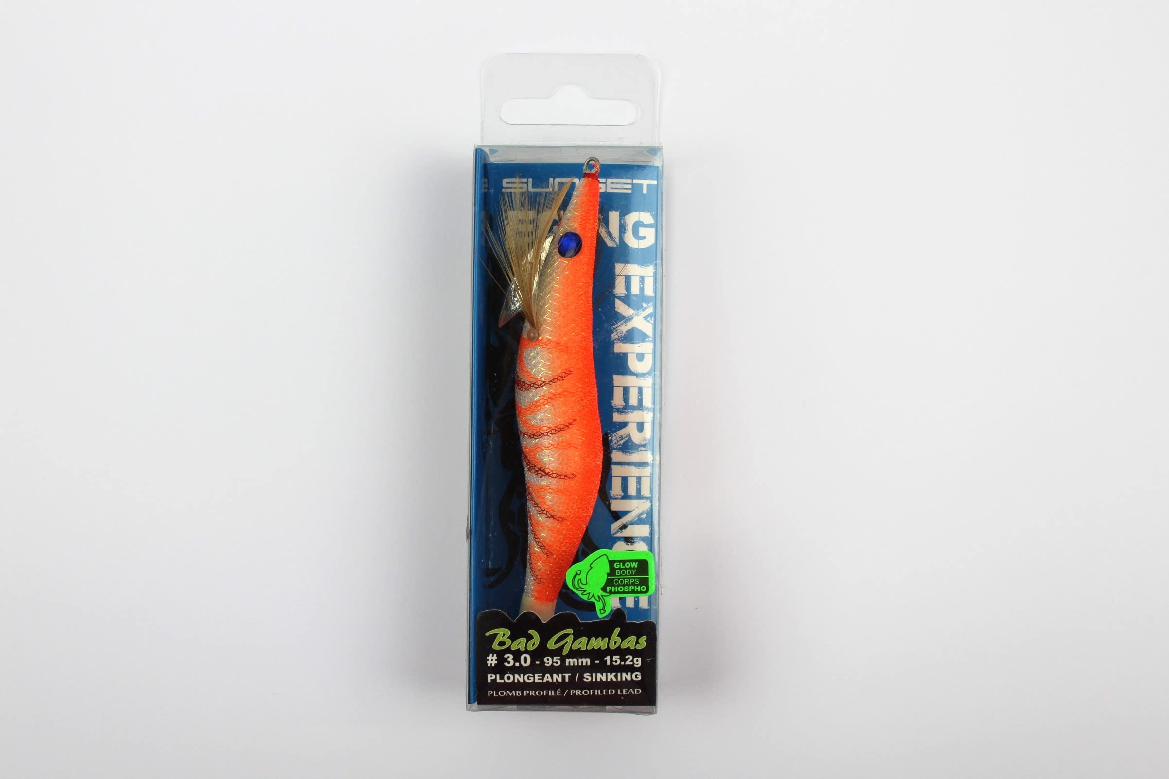 Sunset - Sunsquid Bad Gambas Plongeante 9,5Cm Super Glow All White - STSLF560195SG-AW